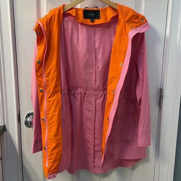 J.CREW Perfect Lightweight Rain Jacket in Pink Orange Small - Picture 10 of 16